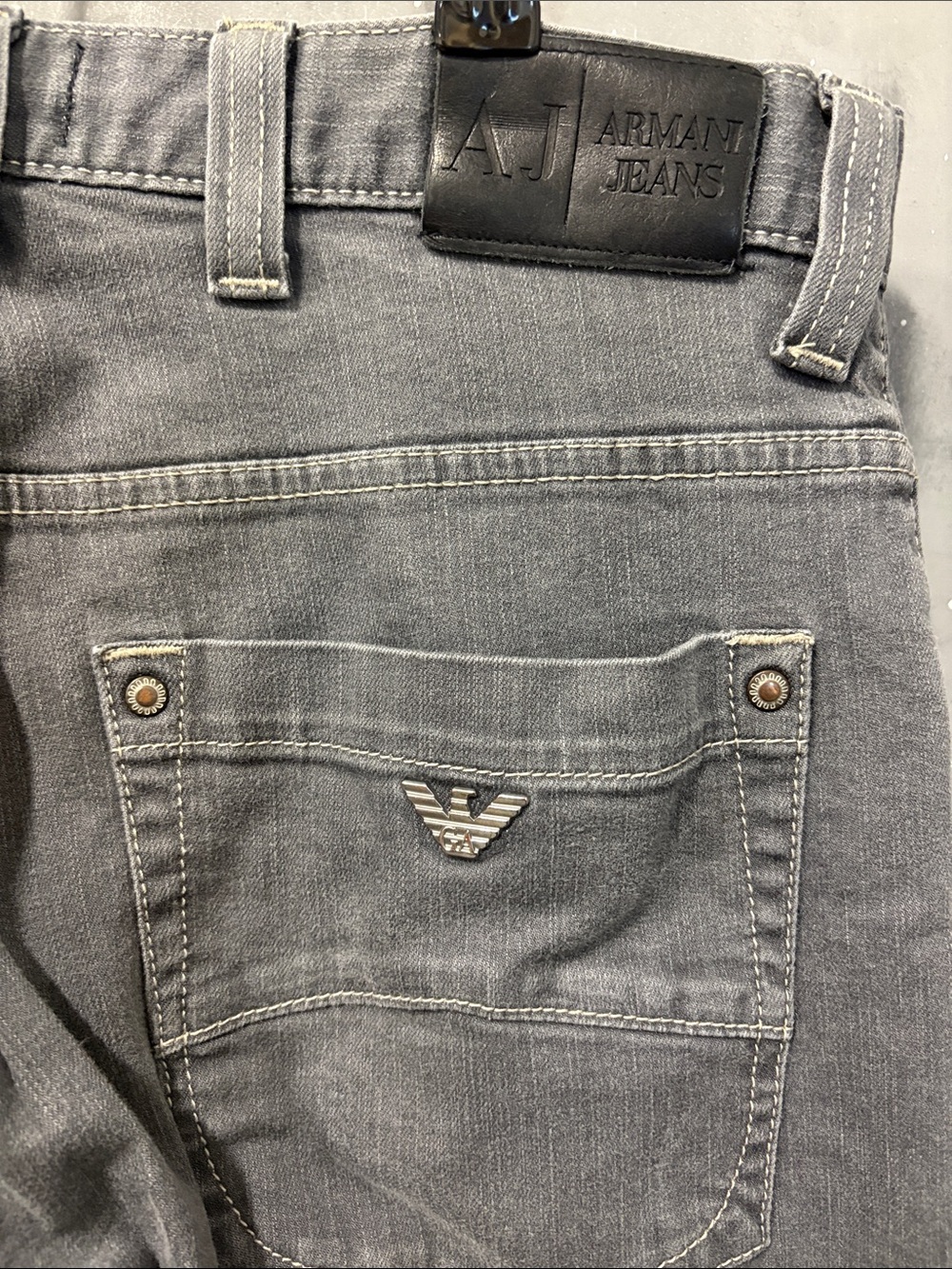 Armani Jeans Men's Straight Gray Denim Jeans
